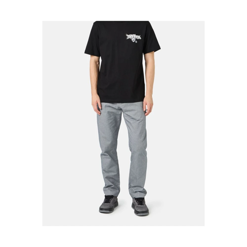 Iceberg Zwart katoenen jersey T-shirt met Splash en Bear logo print op het hart Black Heren