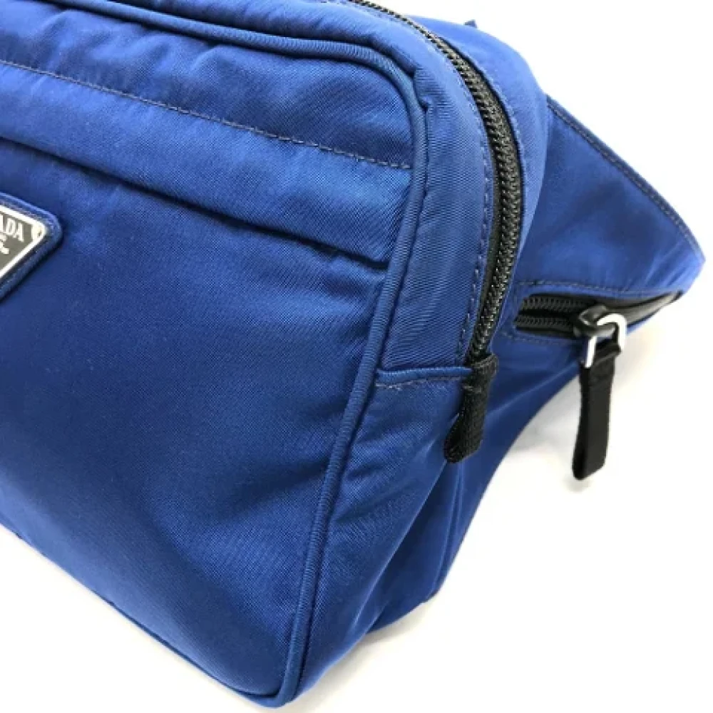 Prada Vintage Pre-owned Fabric prada-bags Blue Heren