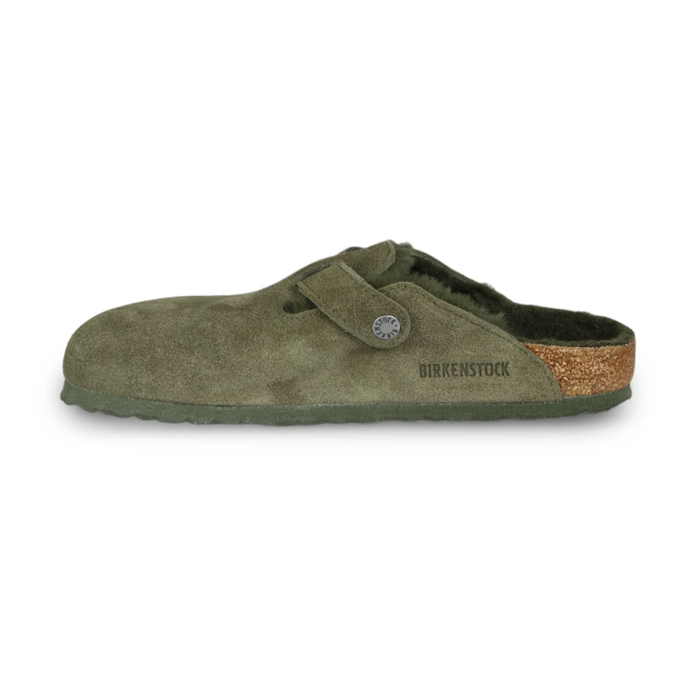 Birkenstock Shearling Sandalen Green Heren