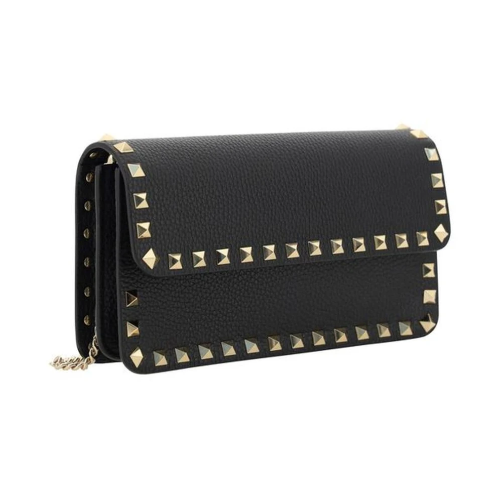 Valentino Garavani Studded Leren Schoudertas Black Dames