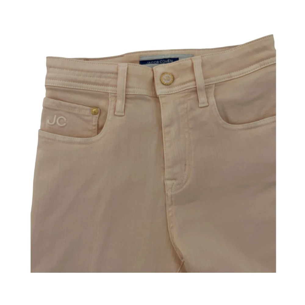 Jacob Cohën Cropped Straight Leg High Waist Jeans Beige Dames