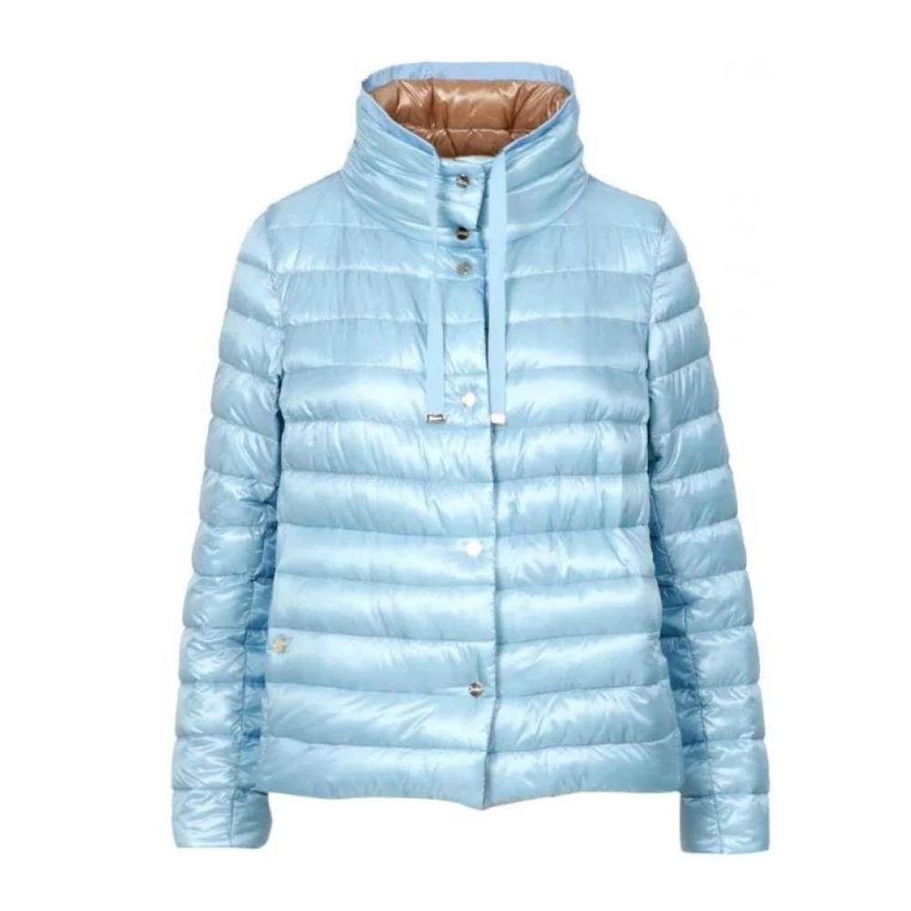 Herno Omkeerbare Voorkant Drukknoop Lange Mouw Jas Blue Dames