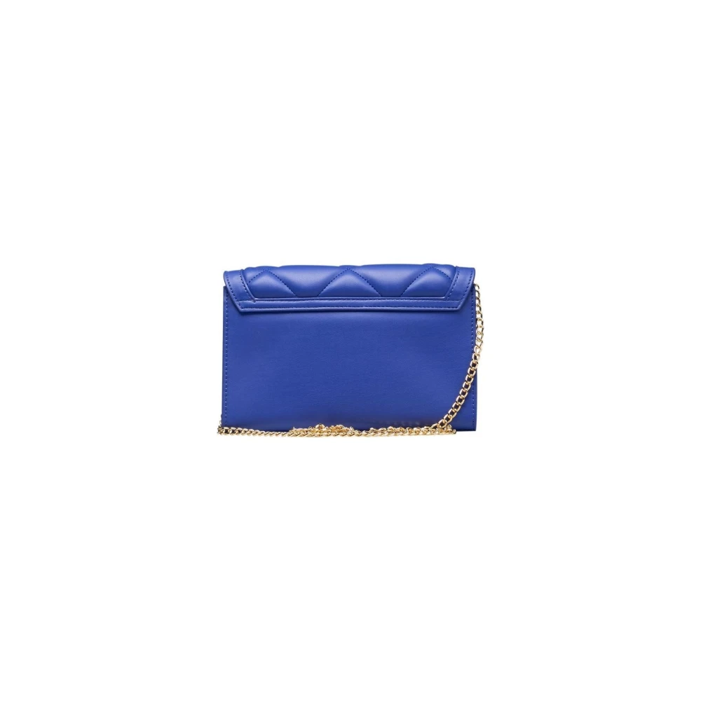 Love Moschino Crossbody Chain Tas met Logo Voorkant Blue Dames
