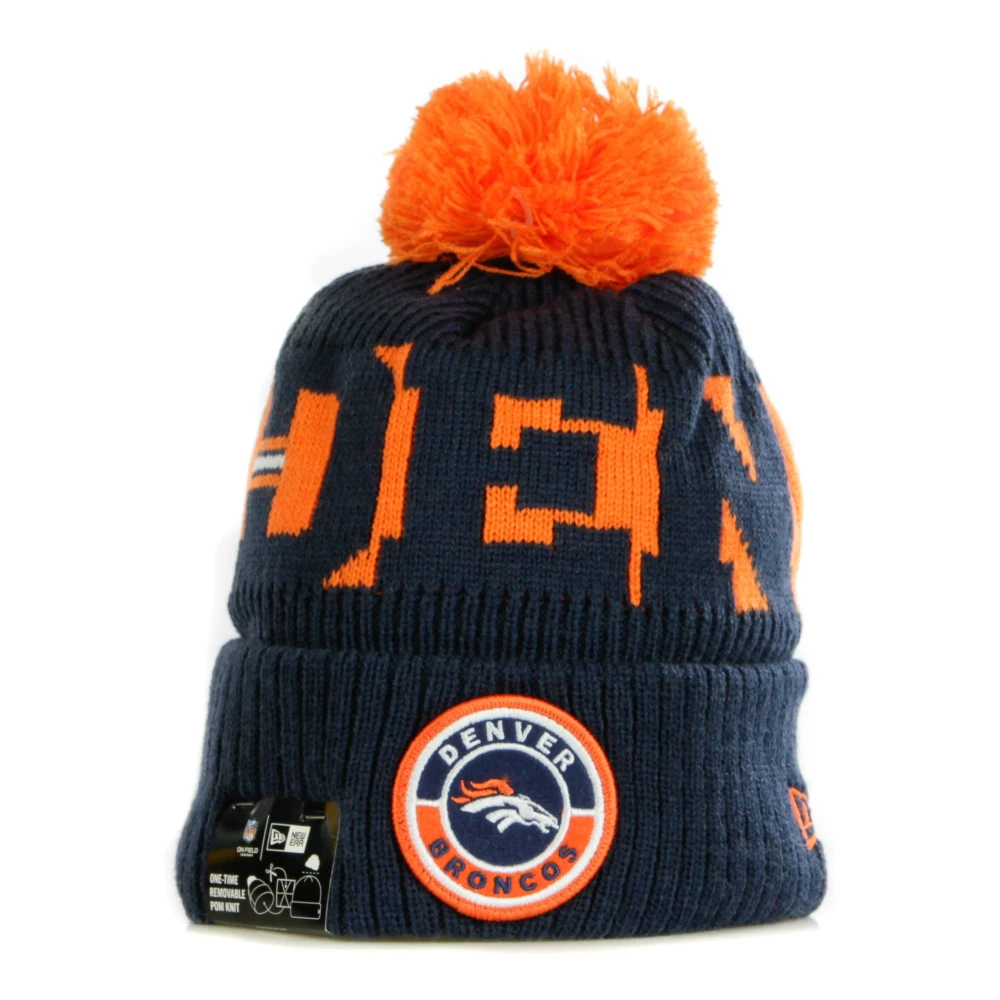 New era NFL Pom Hat Field Sport Knit Black Heren