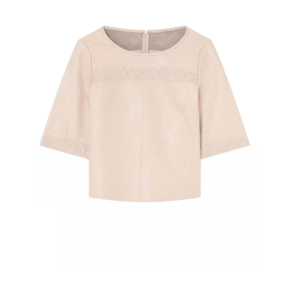 Gustav Leren Blouse met Prachtige Details Beige Dames