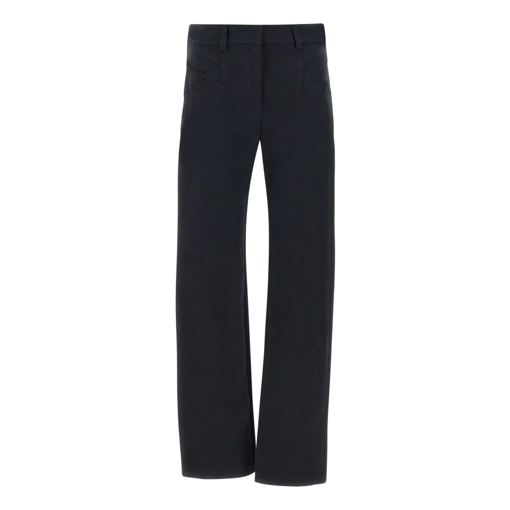 IRO Zwarte Katoenen Klassieke Snit Broek Black Dames