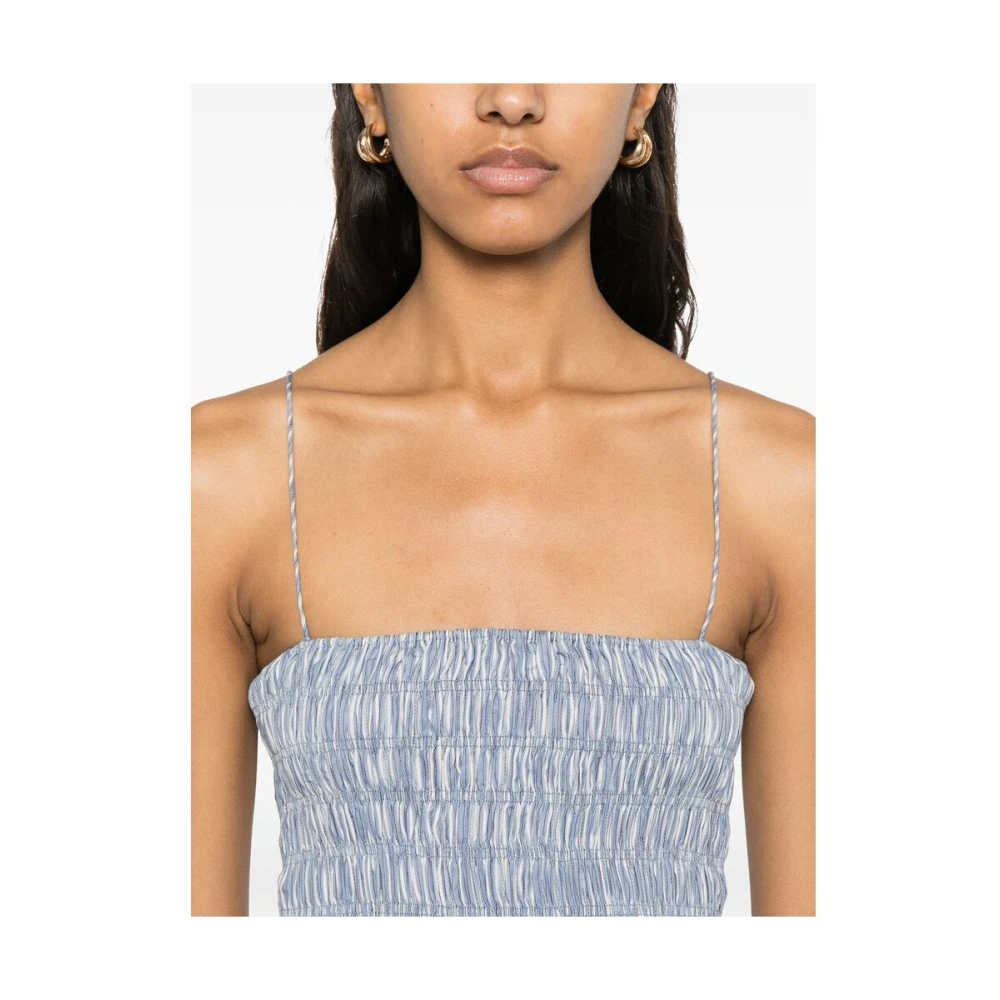 Faithfull the Brand Korenbloemblauwe Vierkante Hals Jurk Blue Dames