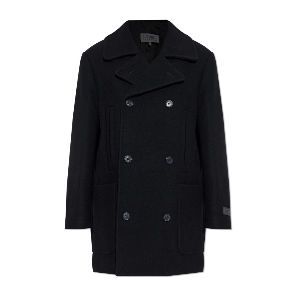 Mm6 Maison Margiela Homme Noir - Manteau Croisé - Manteaux - Taille: S