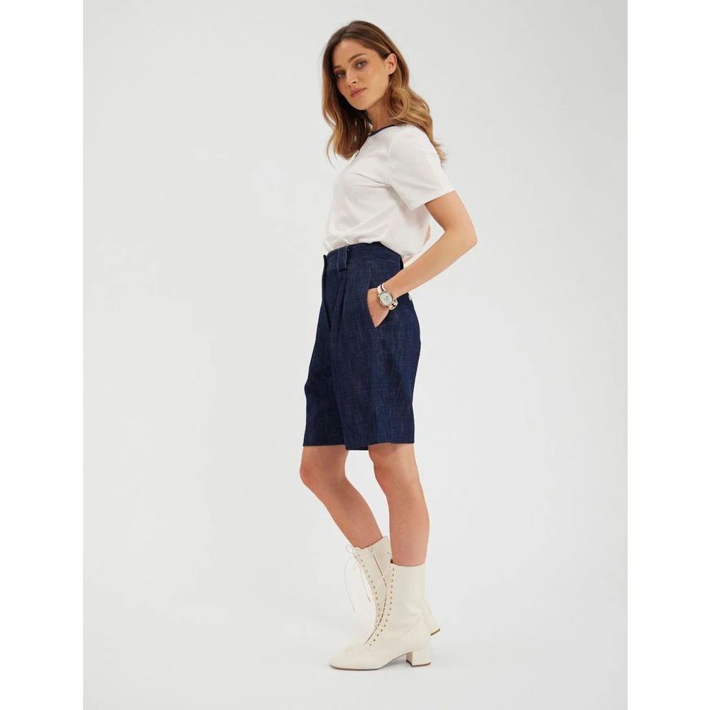 Ines De La Fressange Paris Odette katoenen shorts Blue Dames