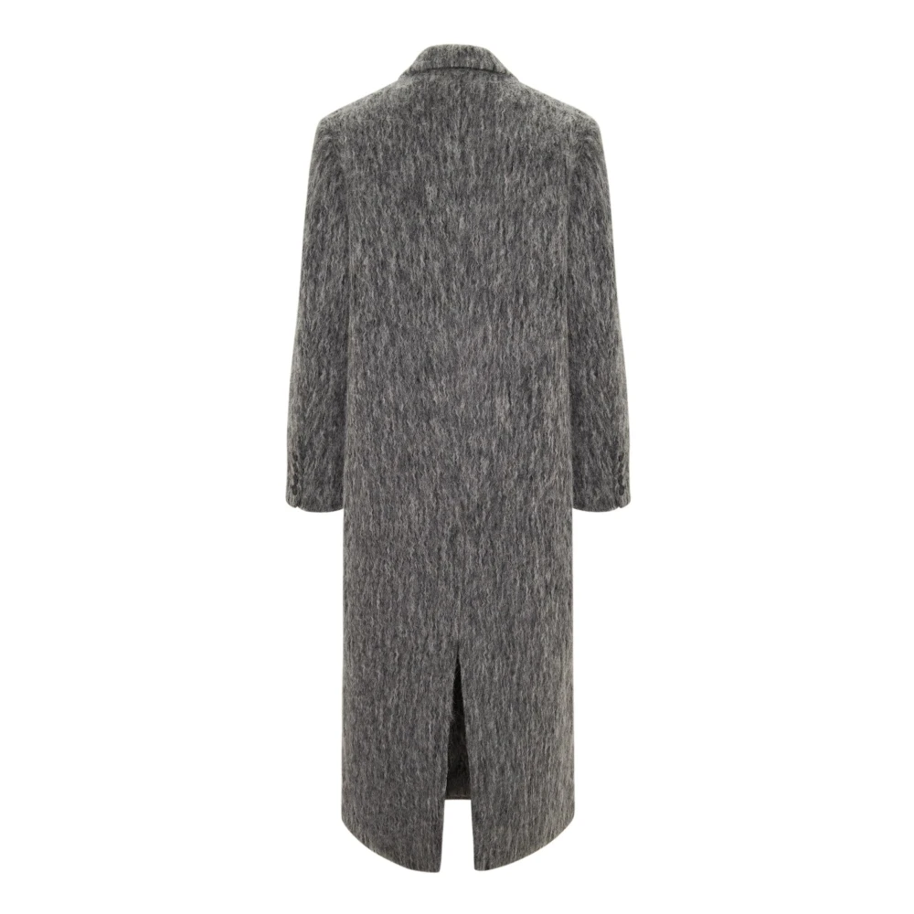 Cesare Gaspari Trendy Oversized Grijze Wollen Jas Eira Gray Dames
