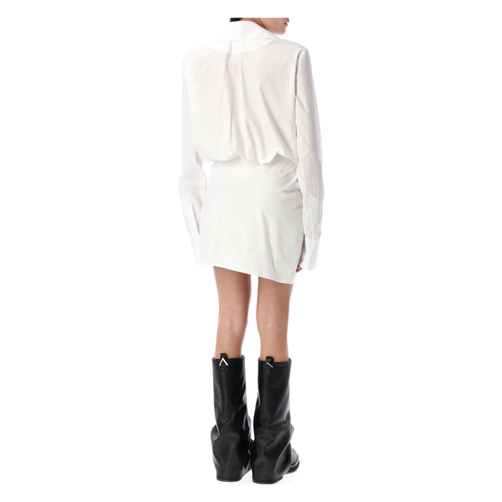 The Attico Gestreepte Mini Overhemdjurk Wit White Dames