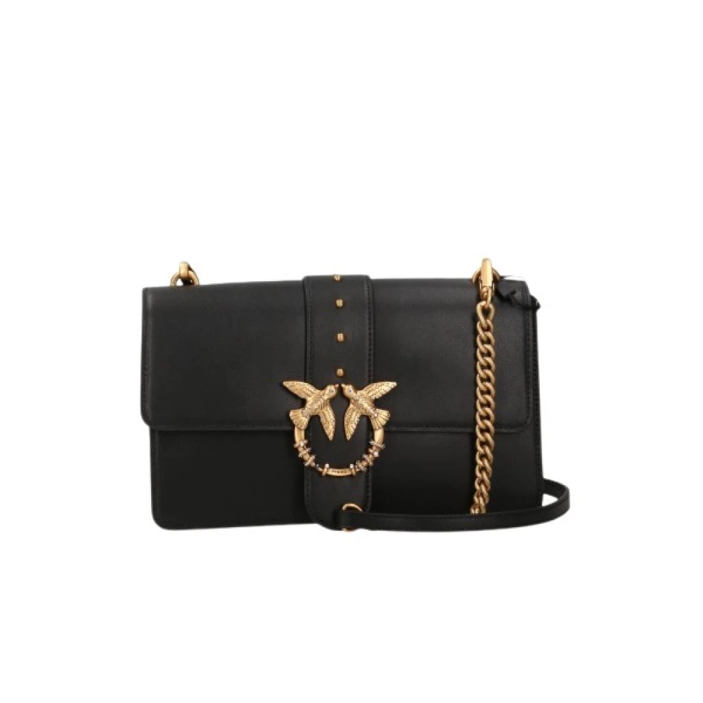 Pinko Donna Nero - Borsa A Tracolla Media Love Bag One In Pelle Con Fibbia Gioiello - Immagine 4