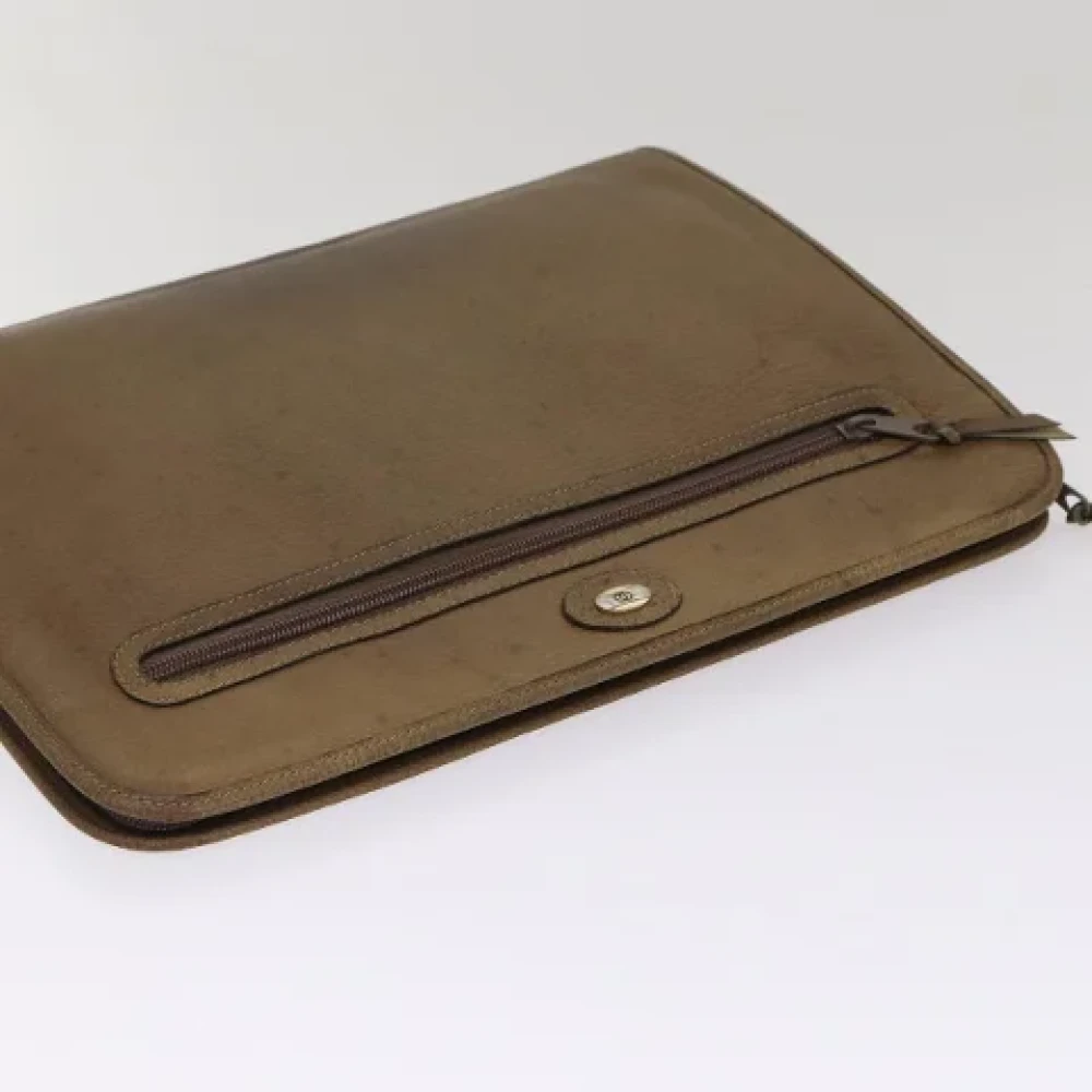 Gucci Vintage Pre-owned Leather clutches Brown Dames
