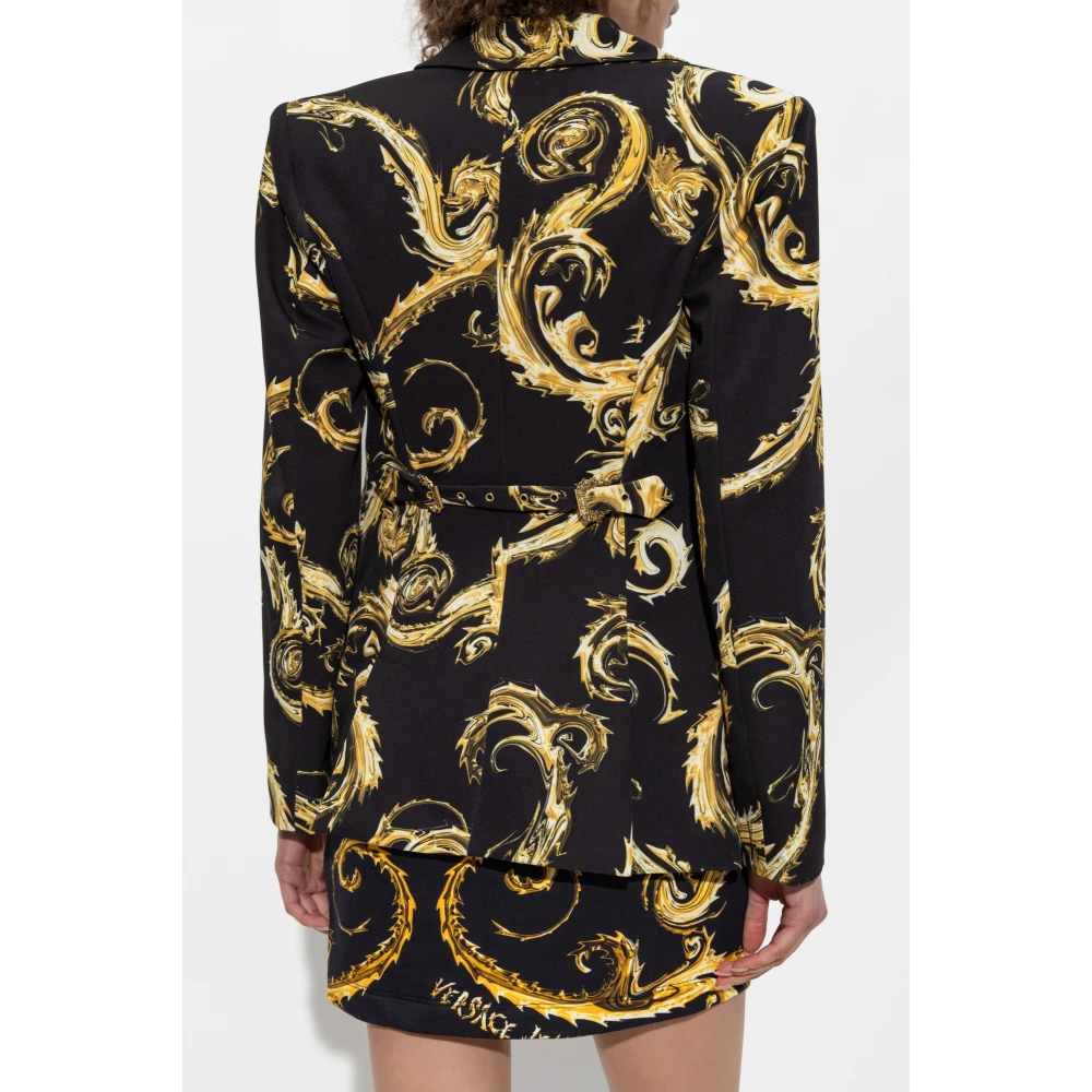 Versace Jeans Couture Blazer met Barocco-motief Black Dames
