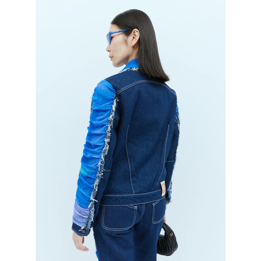 Paula Canovas del Vas Mesh Inzet Denim Jack Multicolor Dames