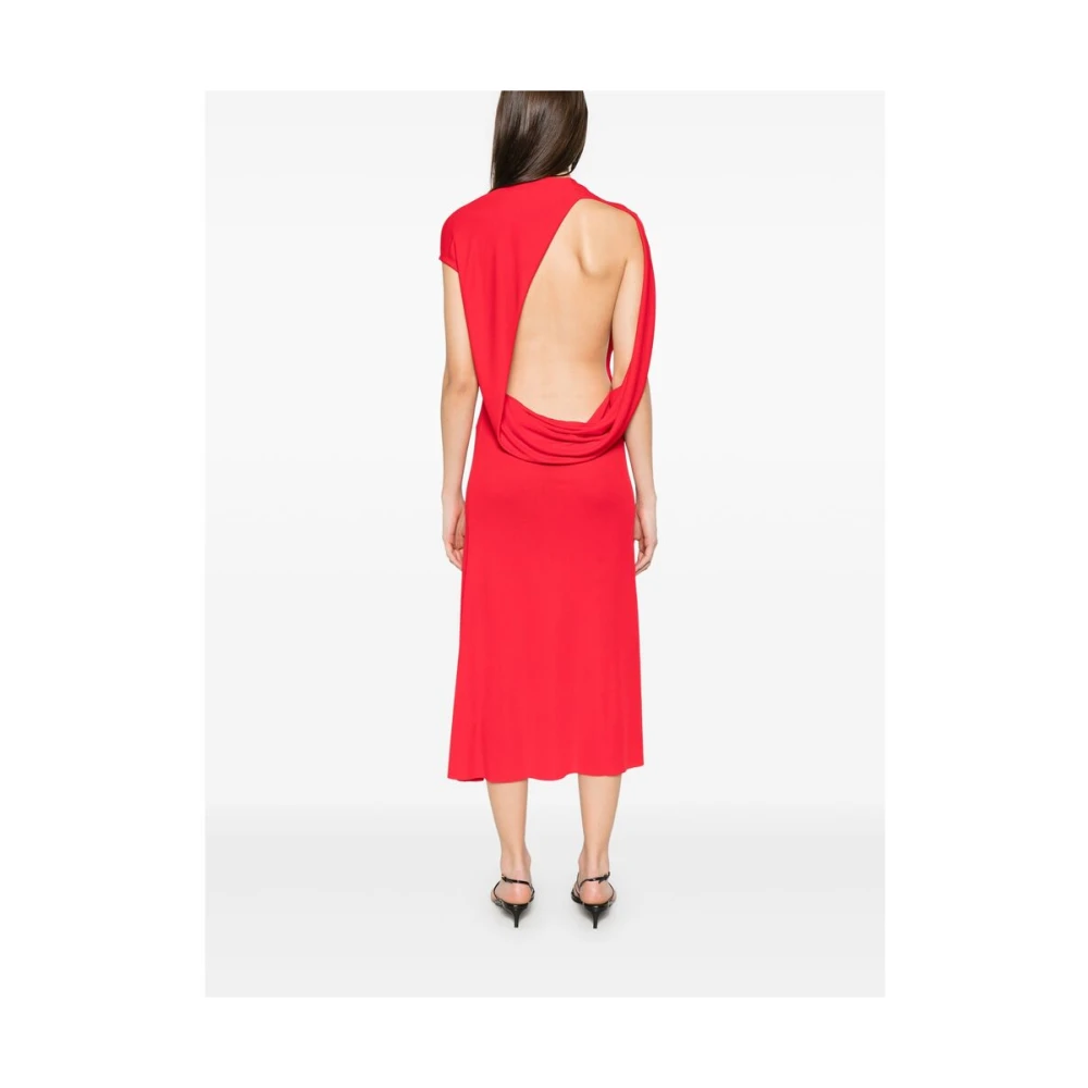 Jacquemus Rode Crew Neck Open Rug Jurk Red Dames