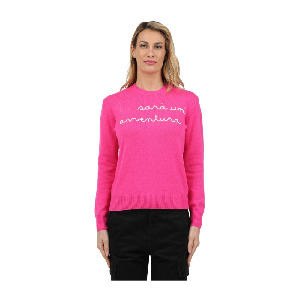 MC2 Saint Barth Geborduurd shirt met ronde hals Pink Dames