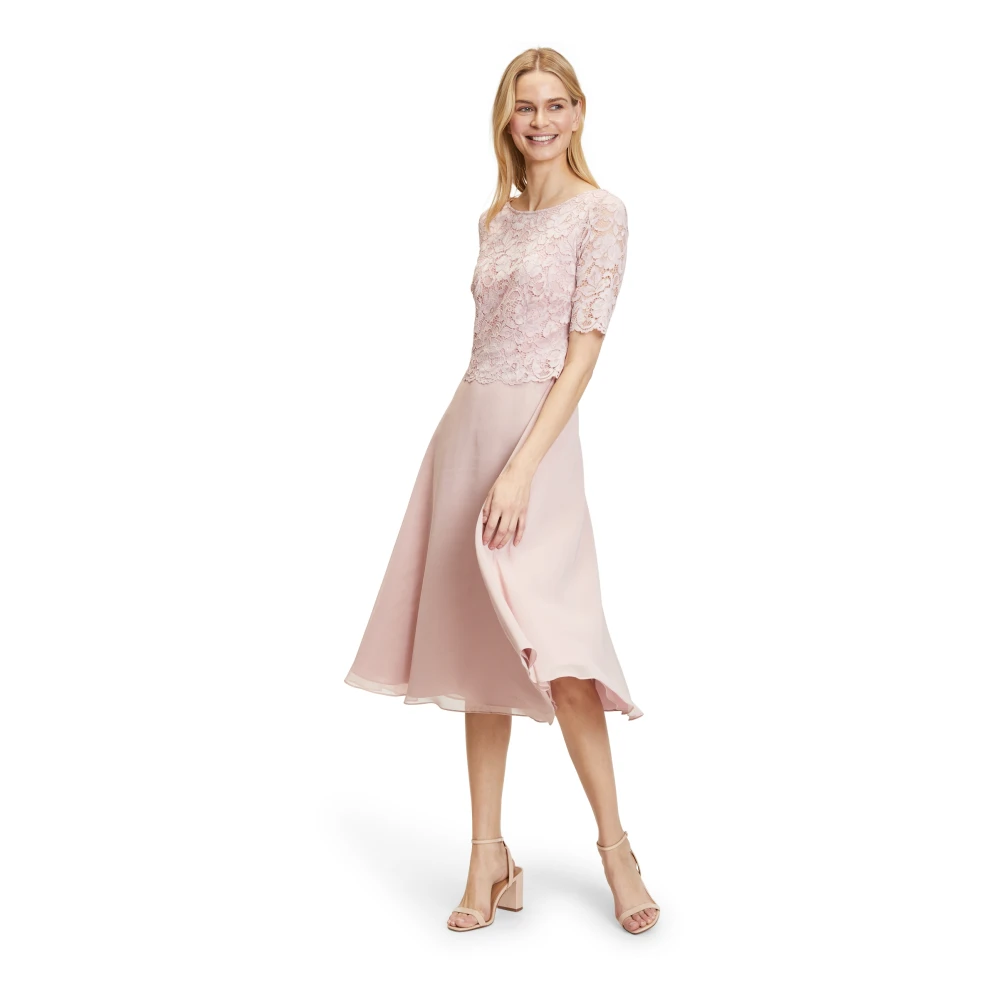 Vera Mont Kanten Cocktailjurk Glamour Chic Pink Dames