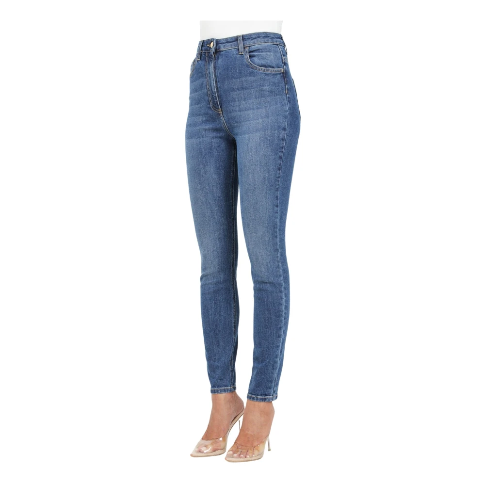 Elisabetta Franchi Skinny Denim Jeans Enkel Lengte Blue Dames