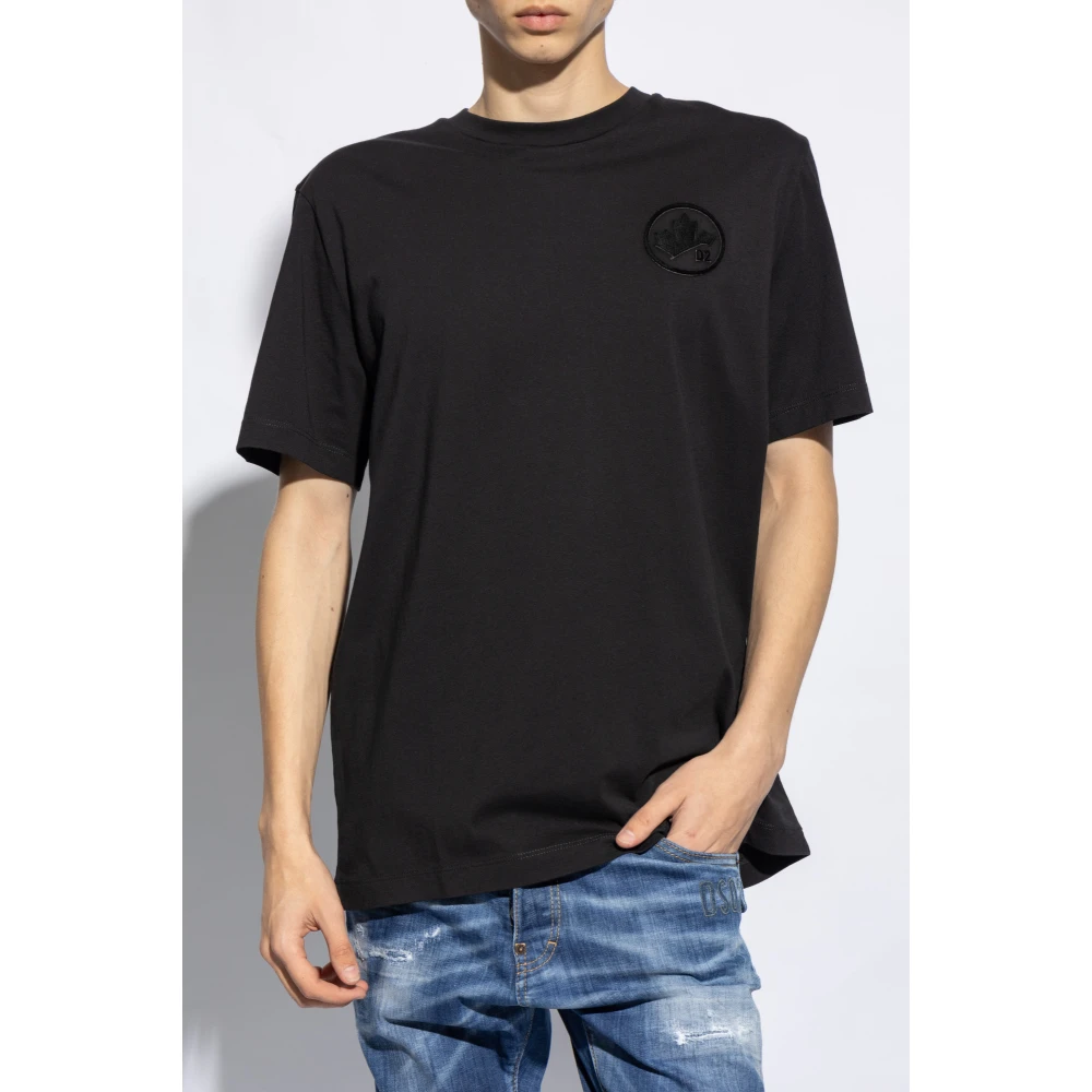 Dsquared2 T-shirt met logo Black Heren