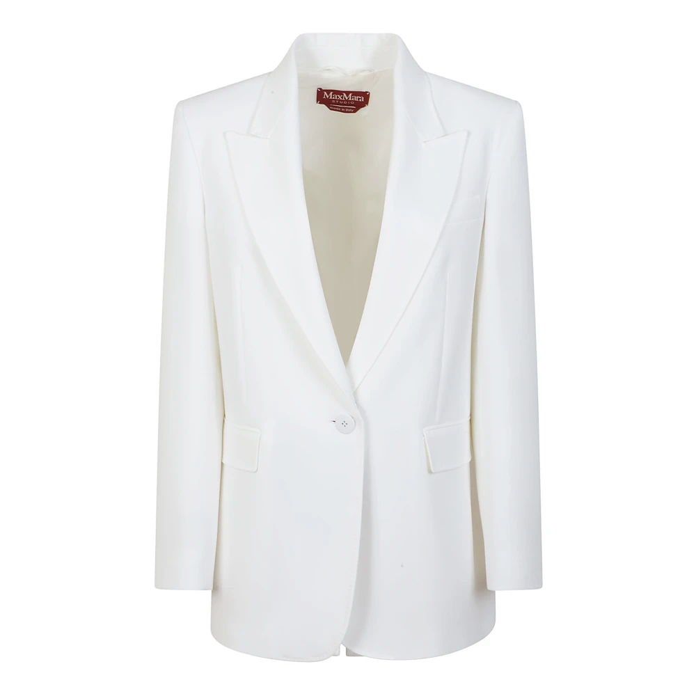 Max Mara Studio Witte blazer met enkele knoopsluiting White Dames