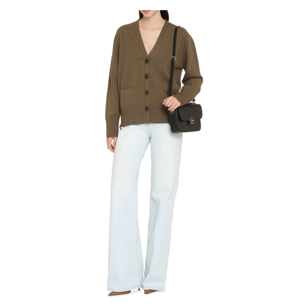 Our Legacy Merino Wol Vest met Leren Knopen Brown Dames