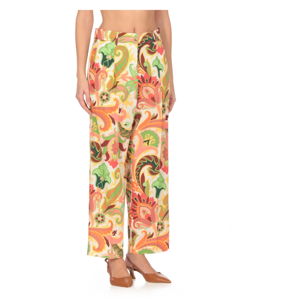 ETRO Multicolor Paisley Patroon Katoenen Broek Multicolor Dames