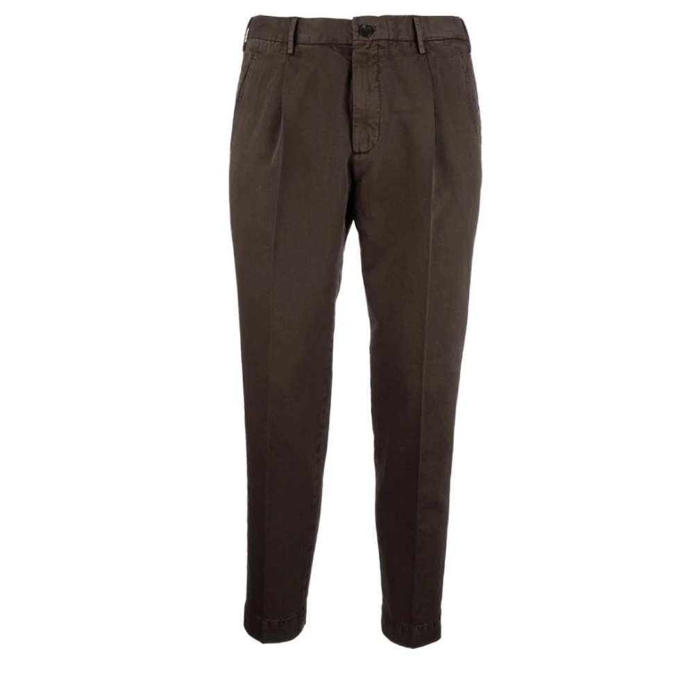 Incotex Men's Brown Pleated Tapered Chino - Chinos - 2XL - Trousers