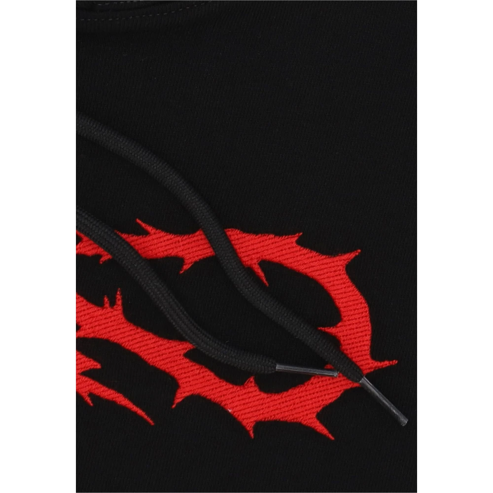 Propaganda Zwarte Crown Hoodie met Logo Borduurwerk Black Heren