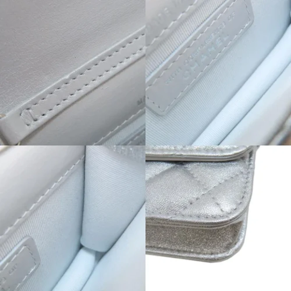 Chanel Vintage Pre-owned Leather chanel-bags Gray Dames