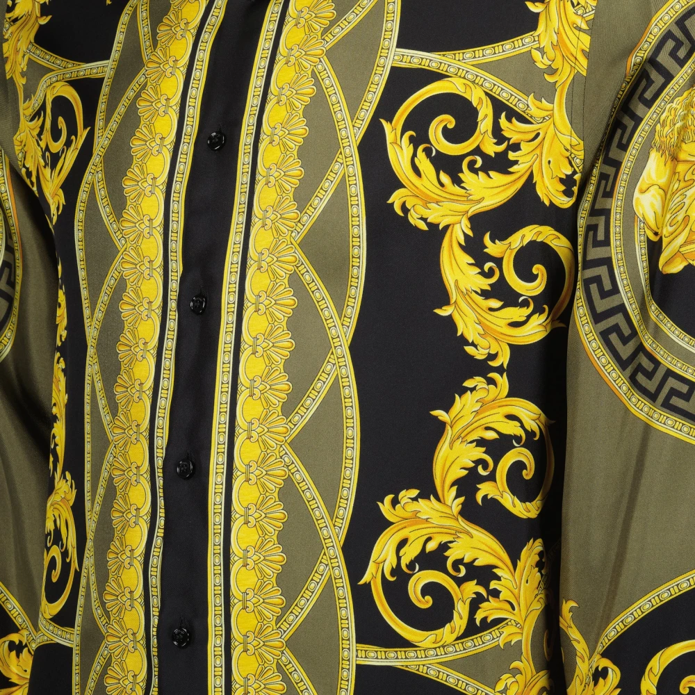 Versace Luxe Zijden Overhemd De Goden Snit Multicolor Heren