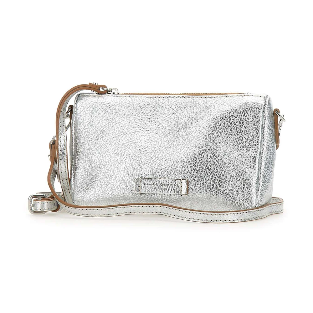 Gianni Chiarini Zilveren Leren Clutch met Polsband Gray Dames