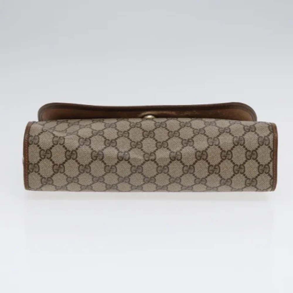 Gucci Vintage Pre-owned Leather clutches Beige Dames