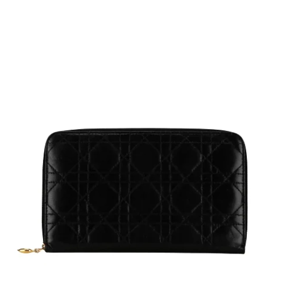Dior Vintage Pre-owned Leather wallets Black Dames