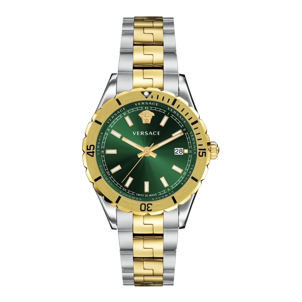 Versace Men's Green Analog Date Quartz Watch Stainless Steel