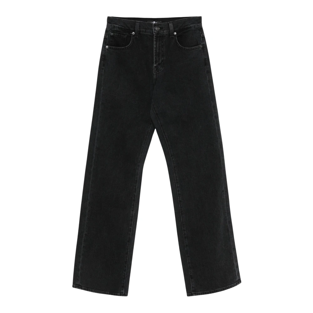 7 For All Mankind Wijde Broek Zomerse Stijl Black Dames