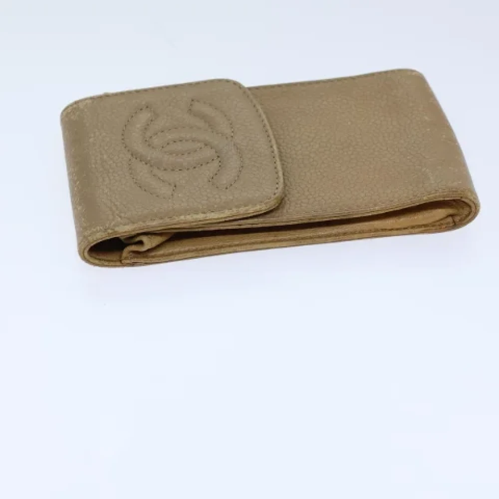 Chanel Vintage Pre-owned Leather home-office Beige Dames
