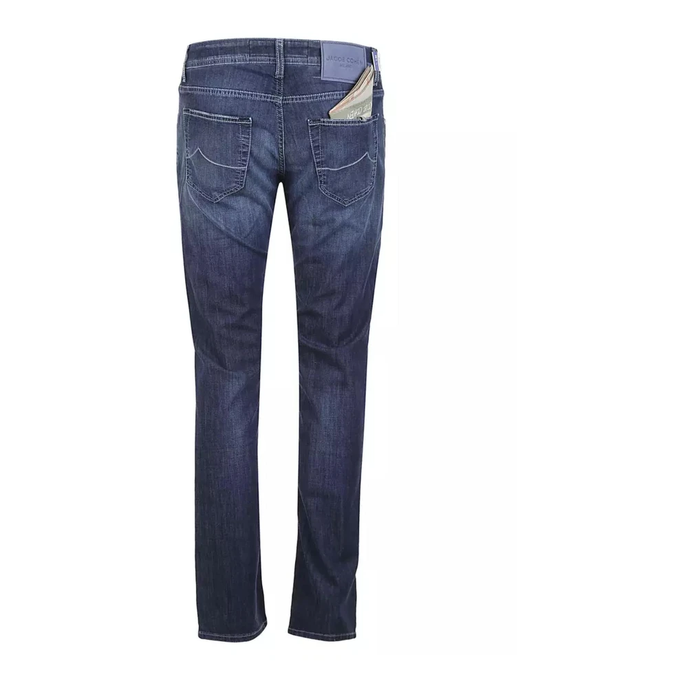 Jacob Cohën Blauwe katoenen jeans met stretch Blue Heren
