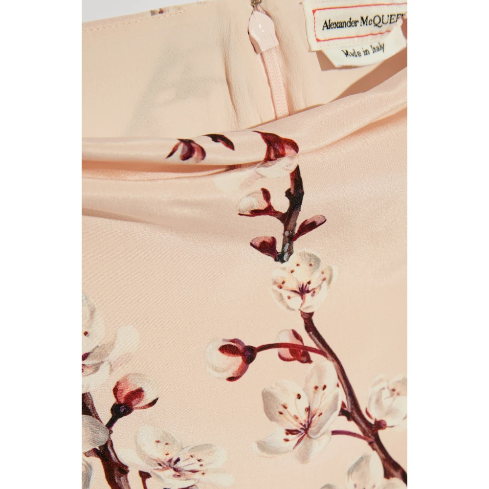 alexander mcqueen Asymmetrische zijden jurk Multicolor Dames