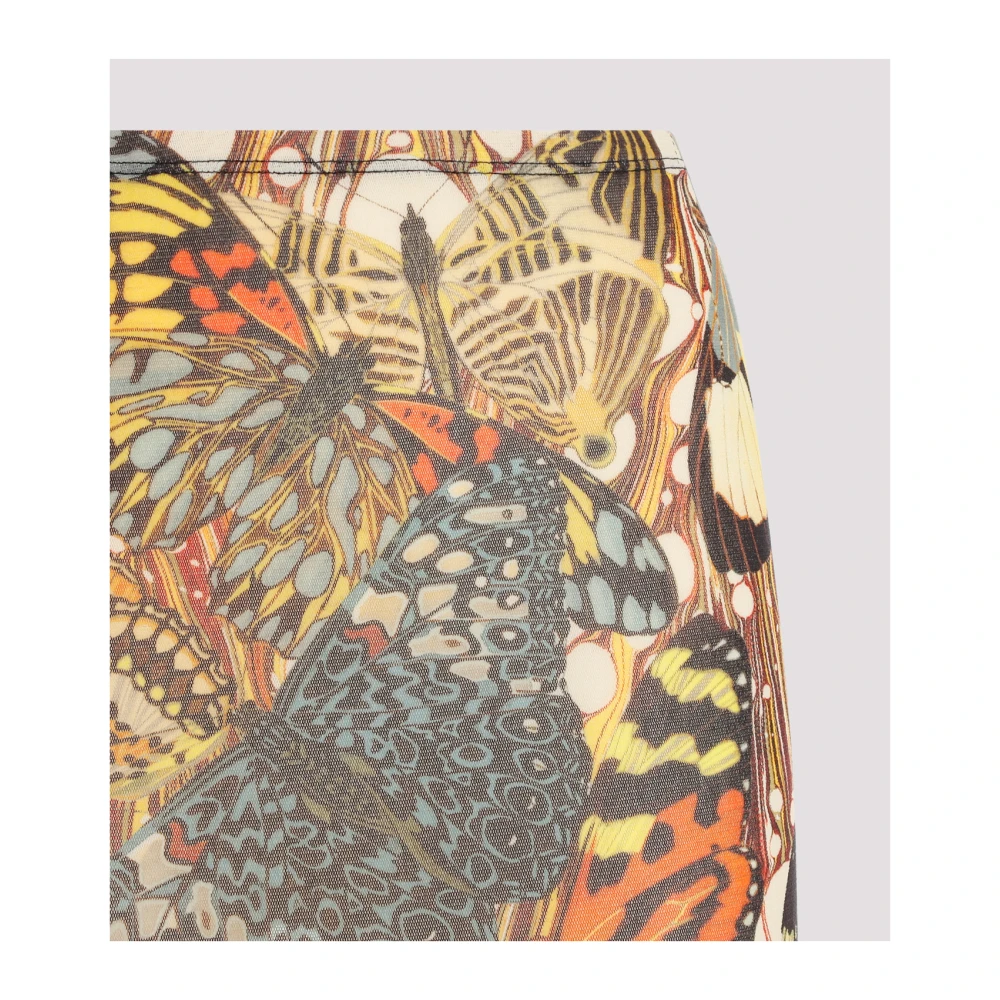 Jean Paul Gaultier Vlinderprint Mesh Rok Multicolor Dames