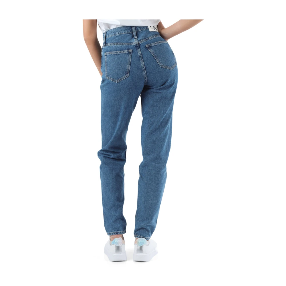 Calvin Klein Jeans Hoge Taille Mom Fit Jeans Blue Dames