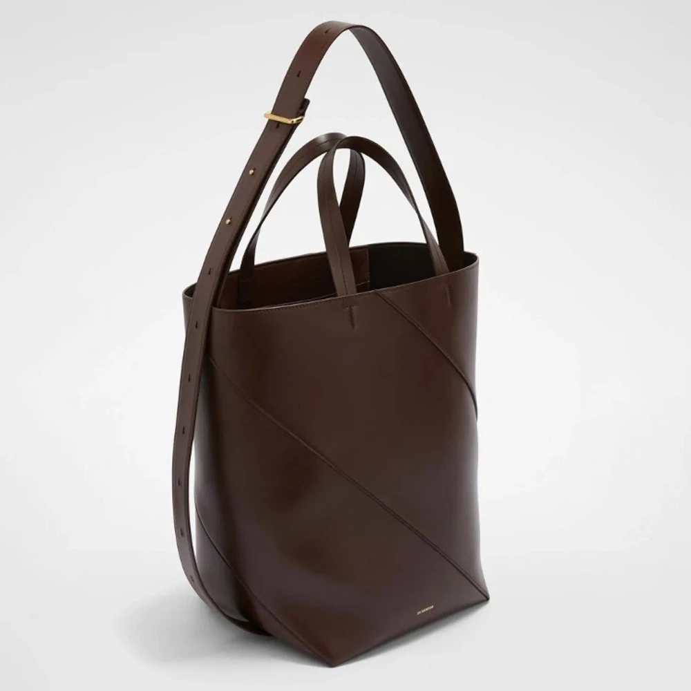 Jil Sander Donkerbruine leren tas Brown Dames