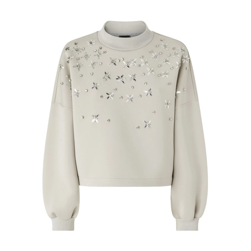 Pinko Women's Gray Crystal-Embellished Sweatshirt