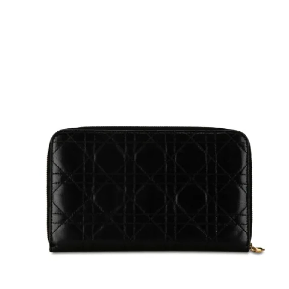Dior Vintage Pre-owned Leather wallets Black Dames