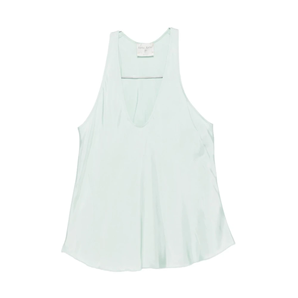 Forte Forte Women's Green Sleeveless Tops, M, V-Neck Sleeveless Top