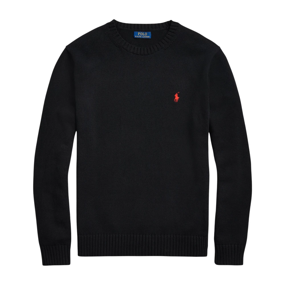 Polo Ralph Lauren Uomo Nero Maglia In Cotone Girocollo