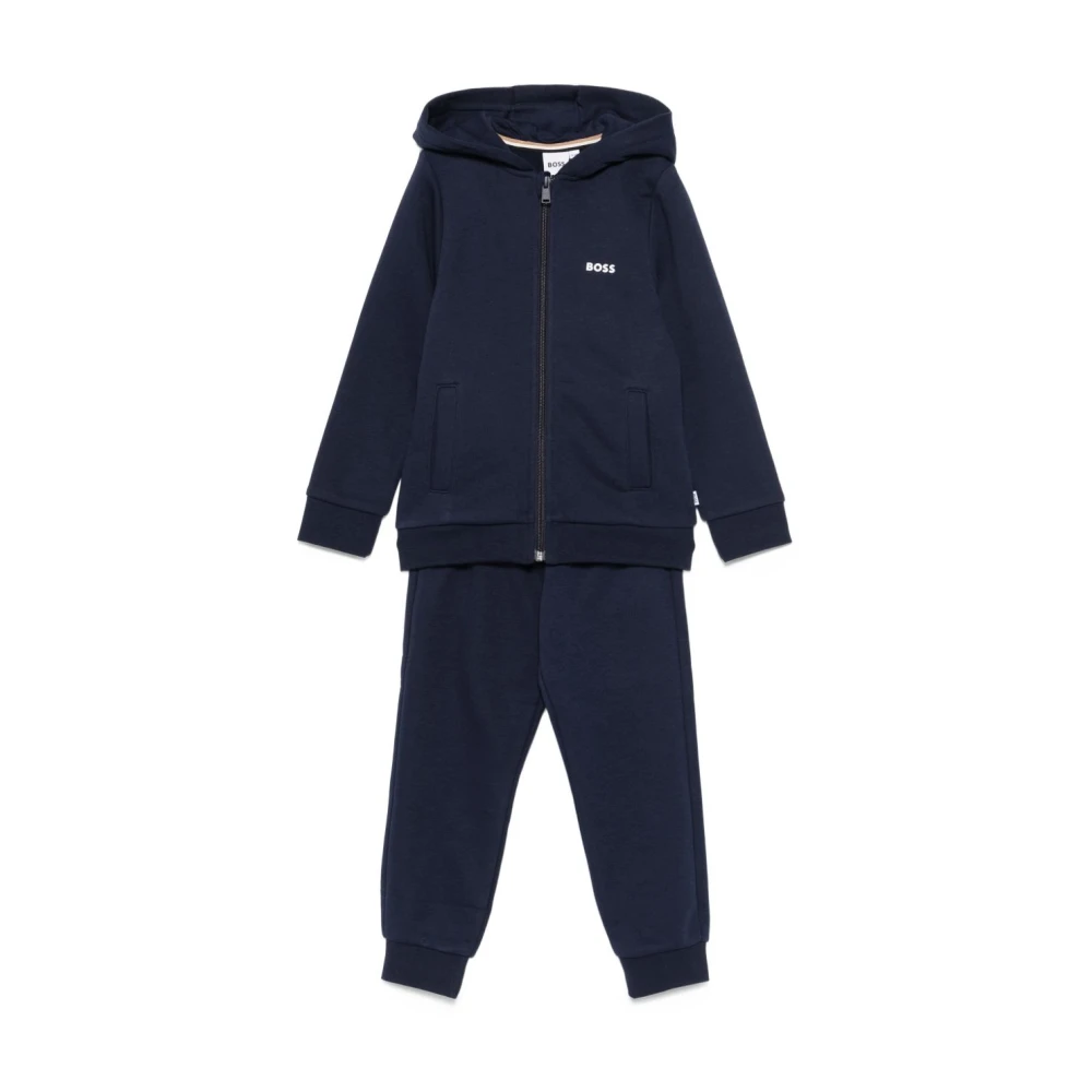 Hugo Boys Blue Kids Sport Sets, 5 Y, Hooded Top With Logo Detail