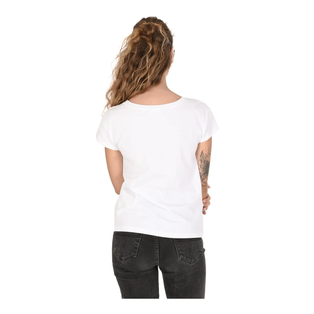 Love Moschino Witte Katoen Spandex T-Shirt White Dames