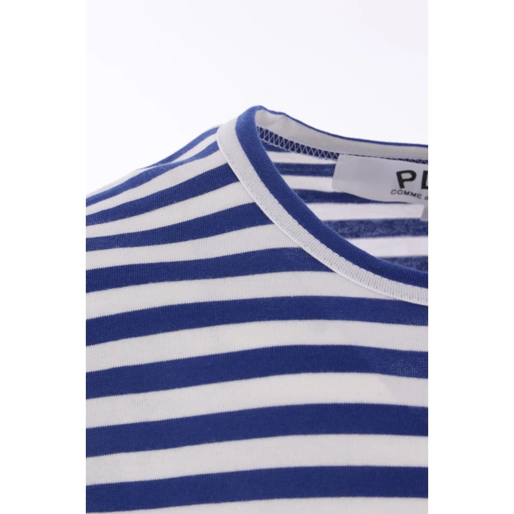 Comme des Garçons Play Gestreept shirt met lange mouwen en hartpatch Blue Heren