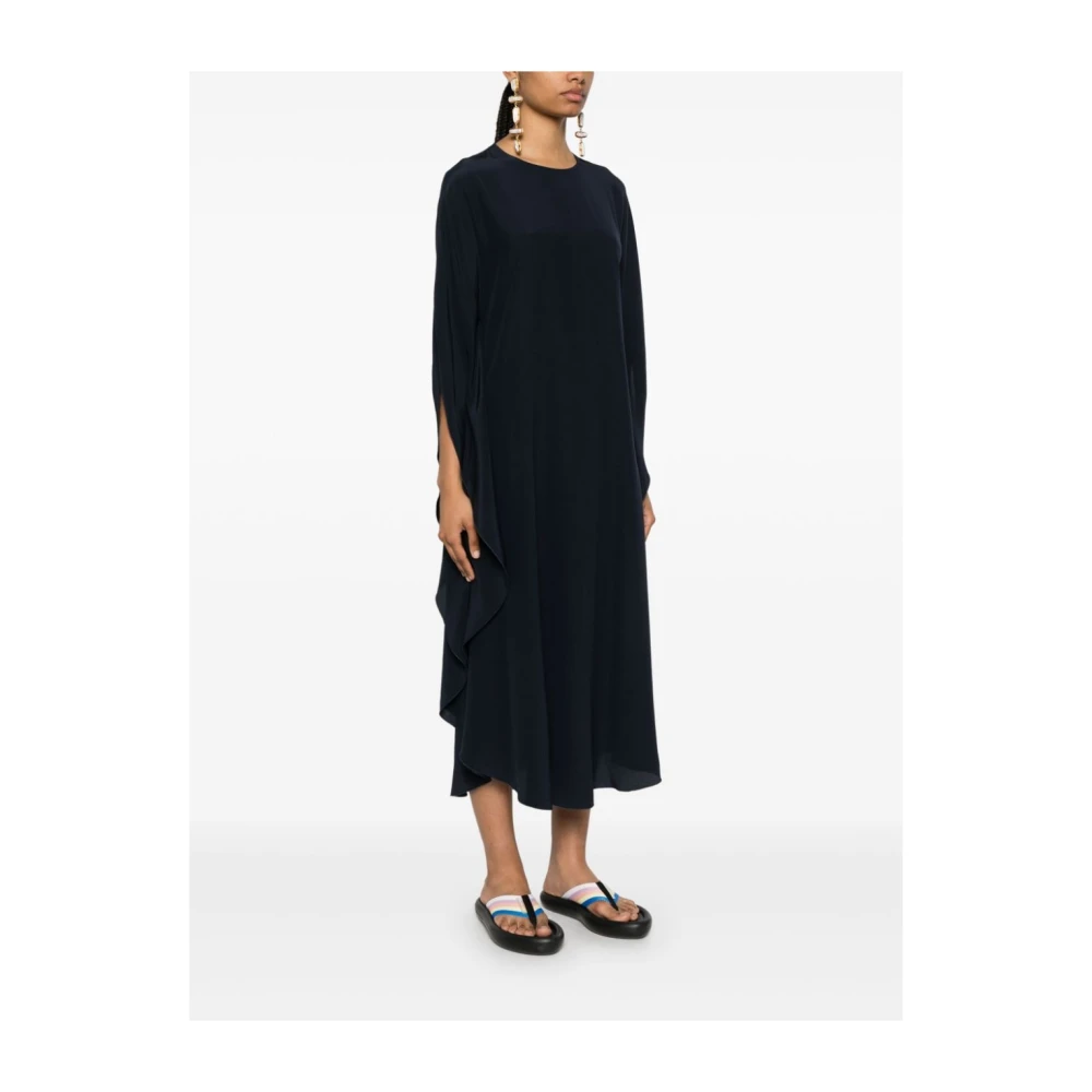 Gianluca Capannolo Midnight Blue Zijden Jurk Black Dames